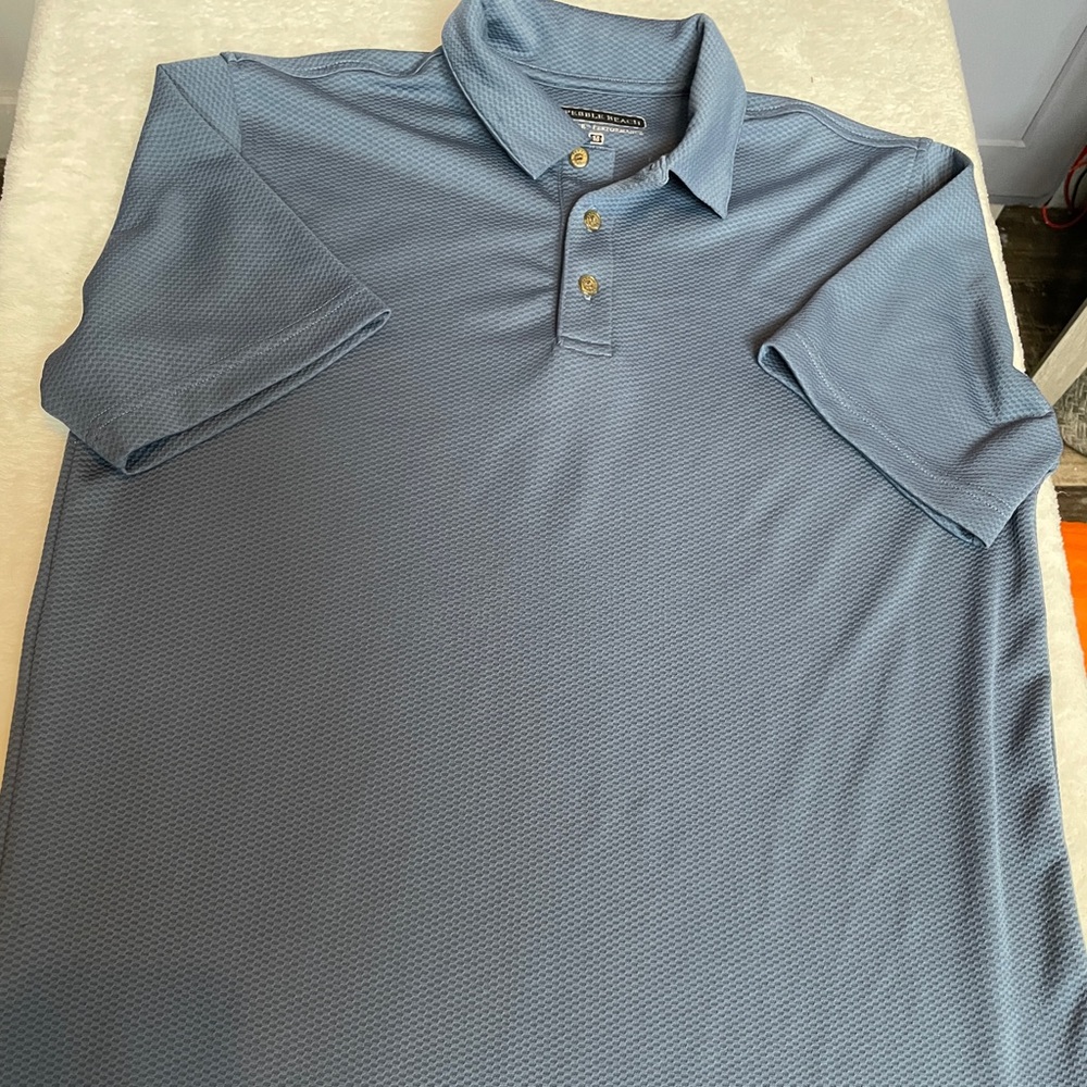 Men's Blue Polo Shirt Pebble Beach